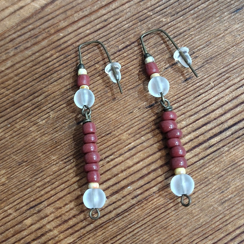 **5 For $20***Ladies Dangle Beaded Long Earrings, Handmade Ladies Earrings